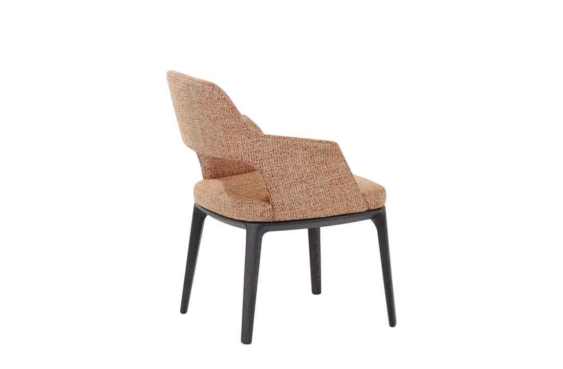 65x59x79 cm / Chair with Armrest / MICENE Argilla Fabric + Black Elm Structure