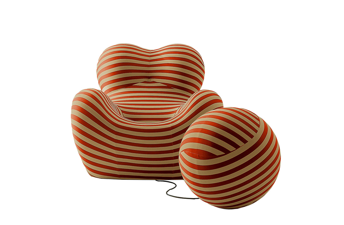 SOARA STRIPED Orange Beige Fabric