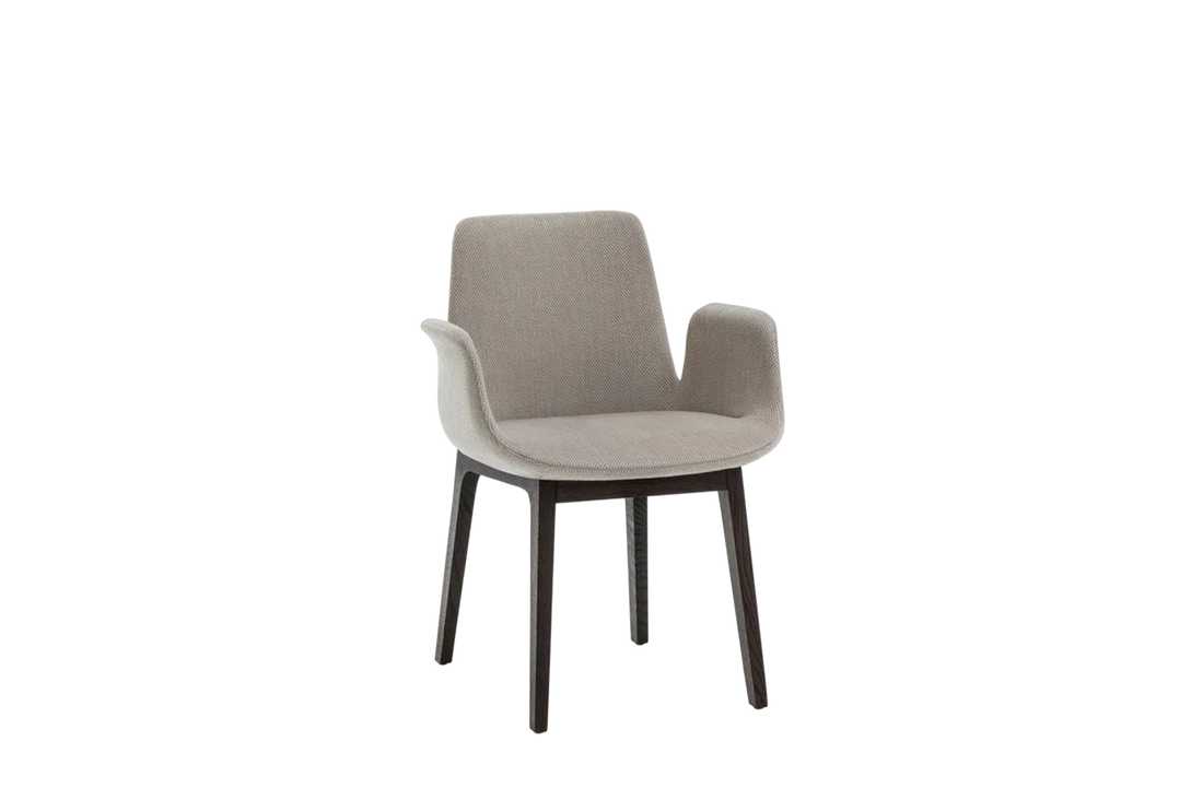 55.5x54x81.5 cm / Chair with Armrests / RABAT Pernice Fabric + Drawstring Stitching in Matching Colour + Black Elm Structure