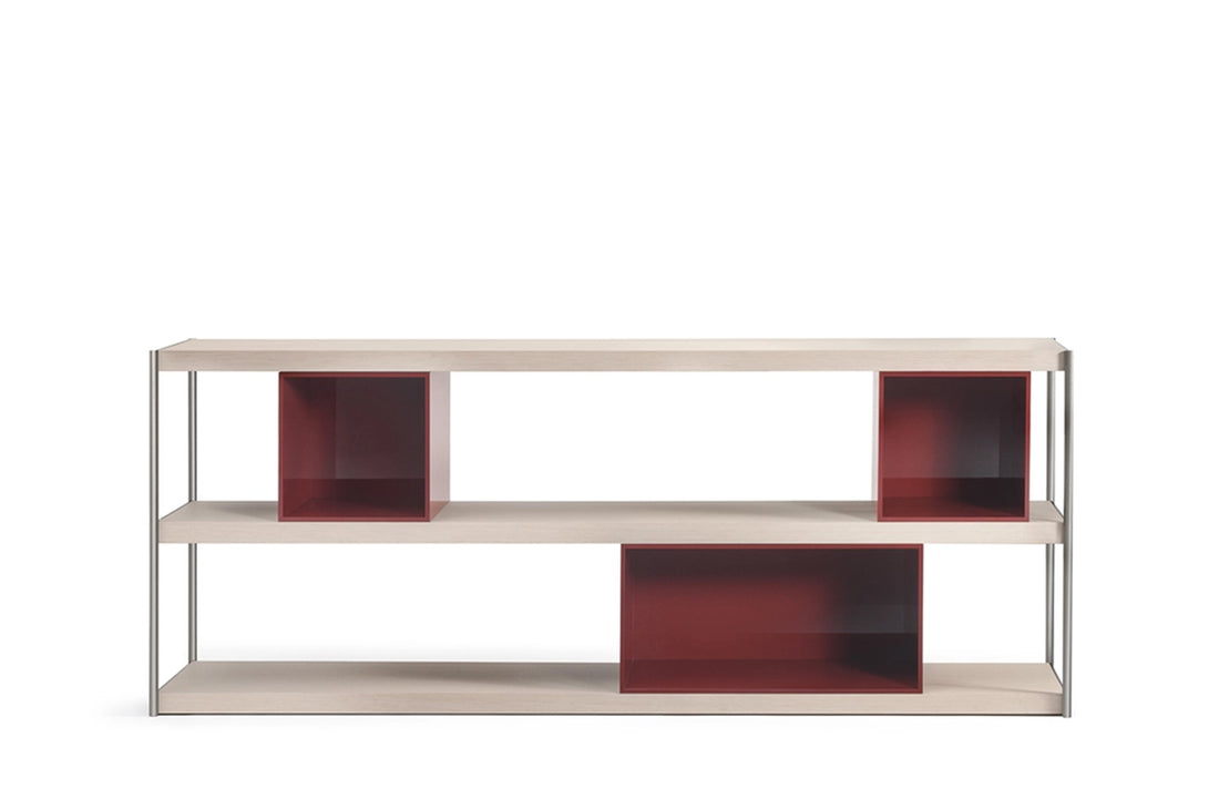 Light Wood/Titanium / Burgundy