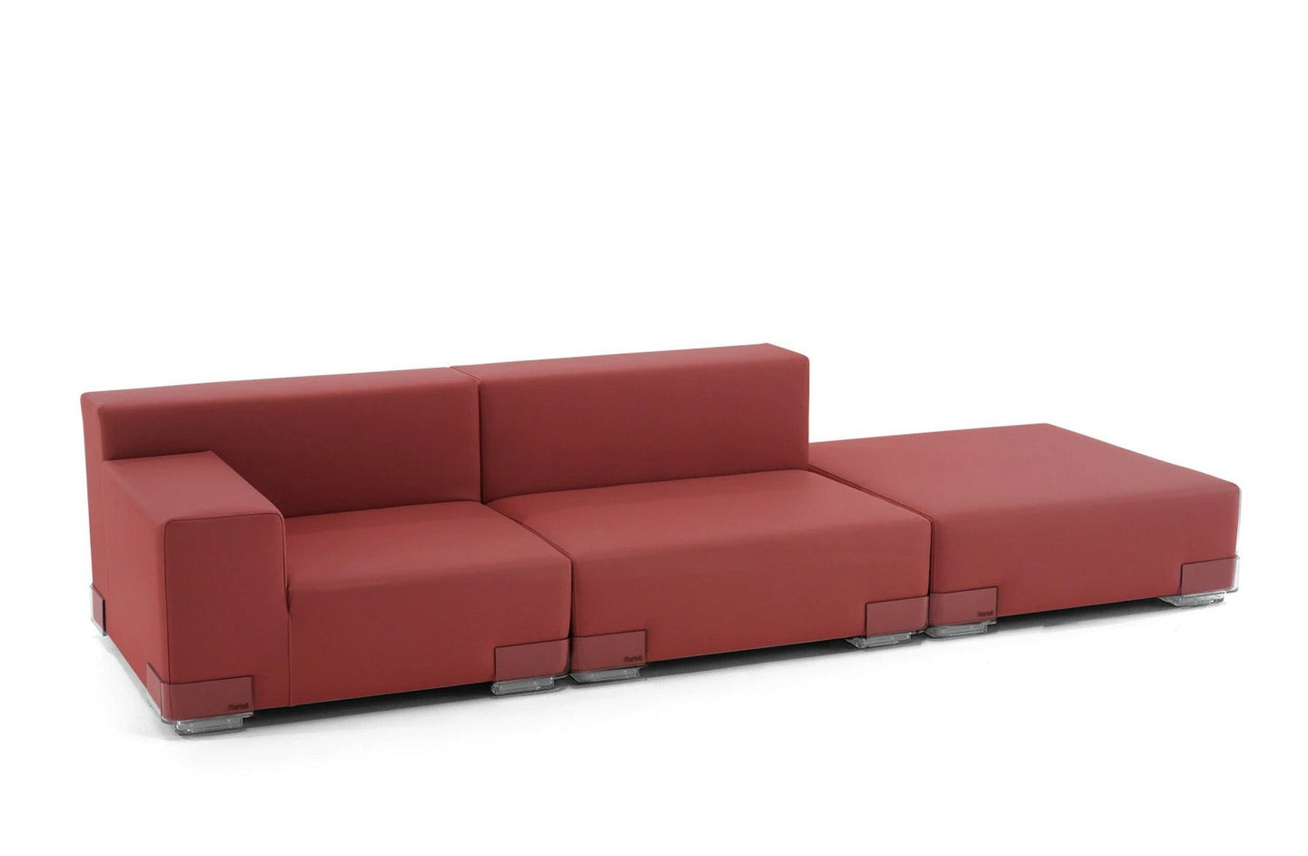 Plastics Tech Fabric Sofa with Right Ottoman
