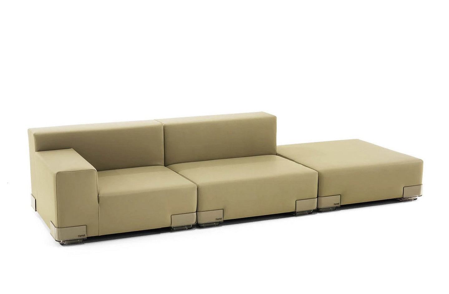 Plastics Tech Fabric Sofa with Right Ottoman
