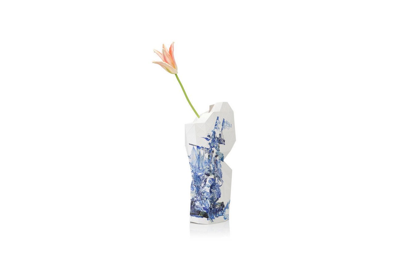 Paper Vase Cover - Delft Blue Icons
