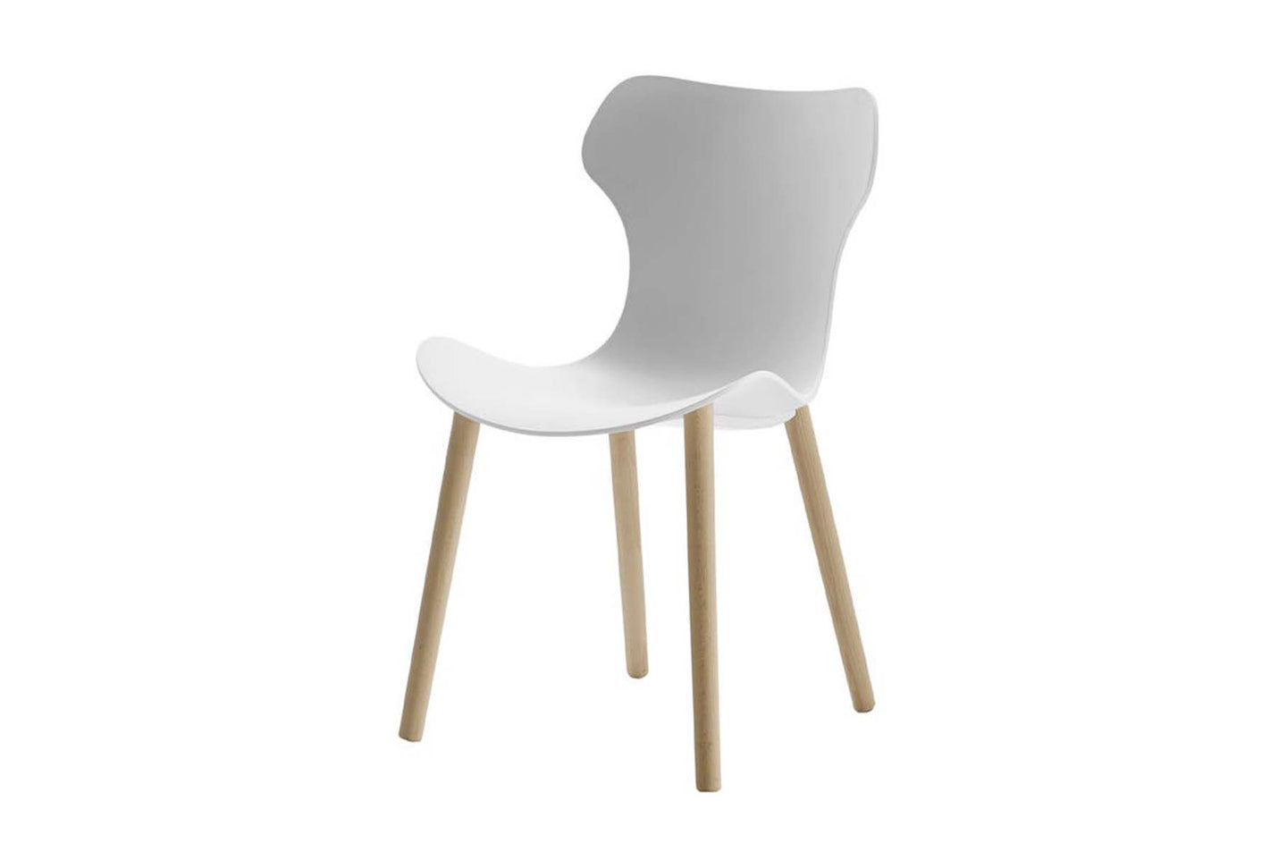 Papilio Shell Chair with Oak Legs - White Shell
