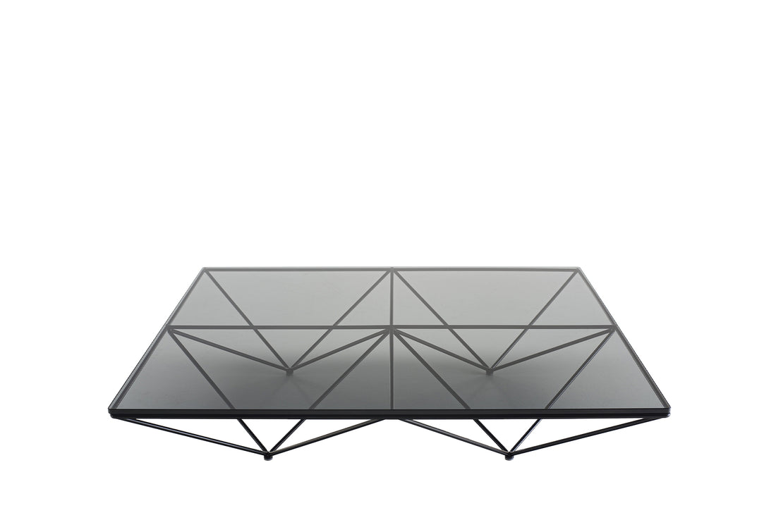 Smoky Glass / Glossy Black Painted Steel