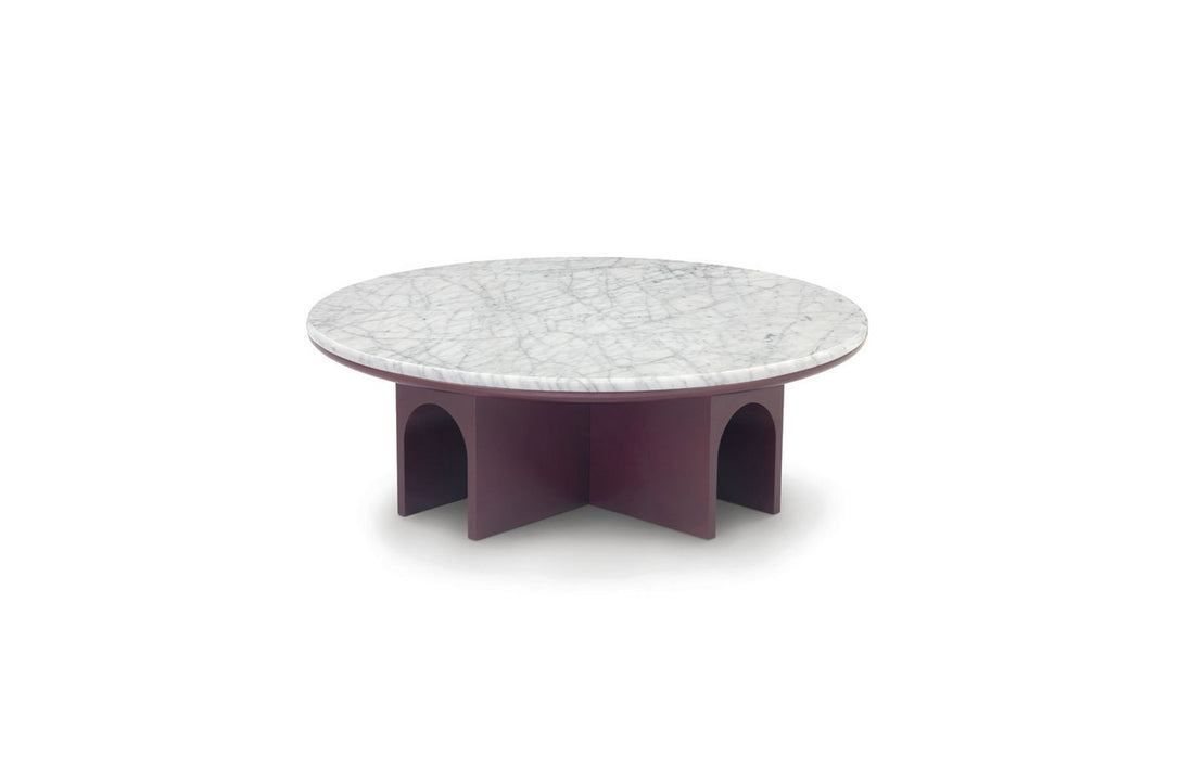 White Carrara Marble / Bordeaux Lacquered