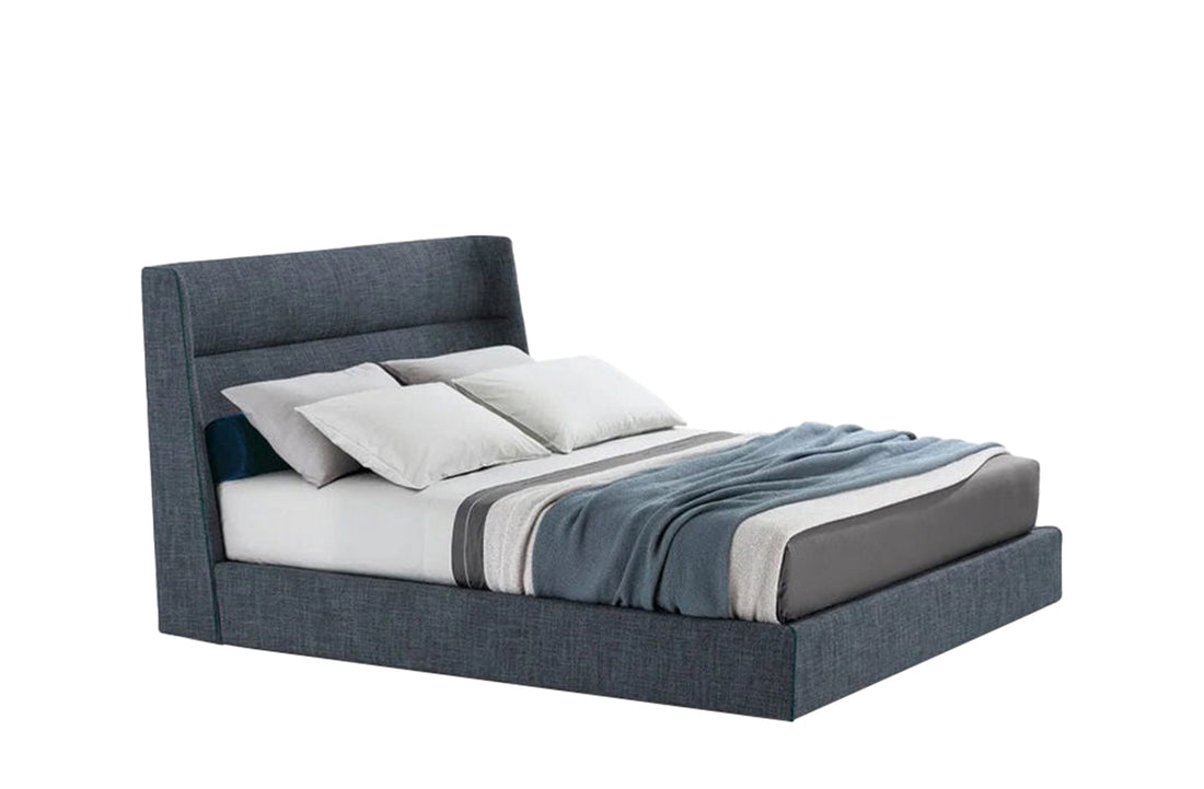1x LMCE5R + 1x TECE5 / Bed with Tip Up Storage for 1800x2000mm Mattress (Sold Separately) / ANTEA 10 Grafite Cat D Fabric Cover + Headboard Piping in Colour Tempesta