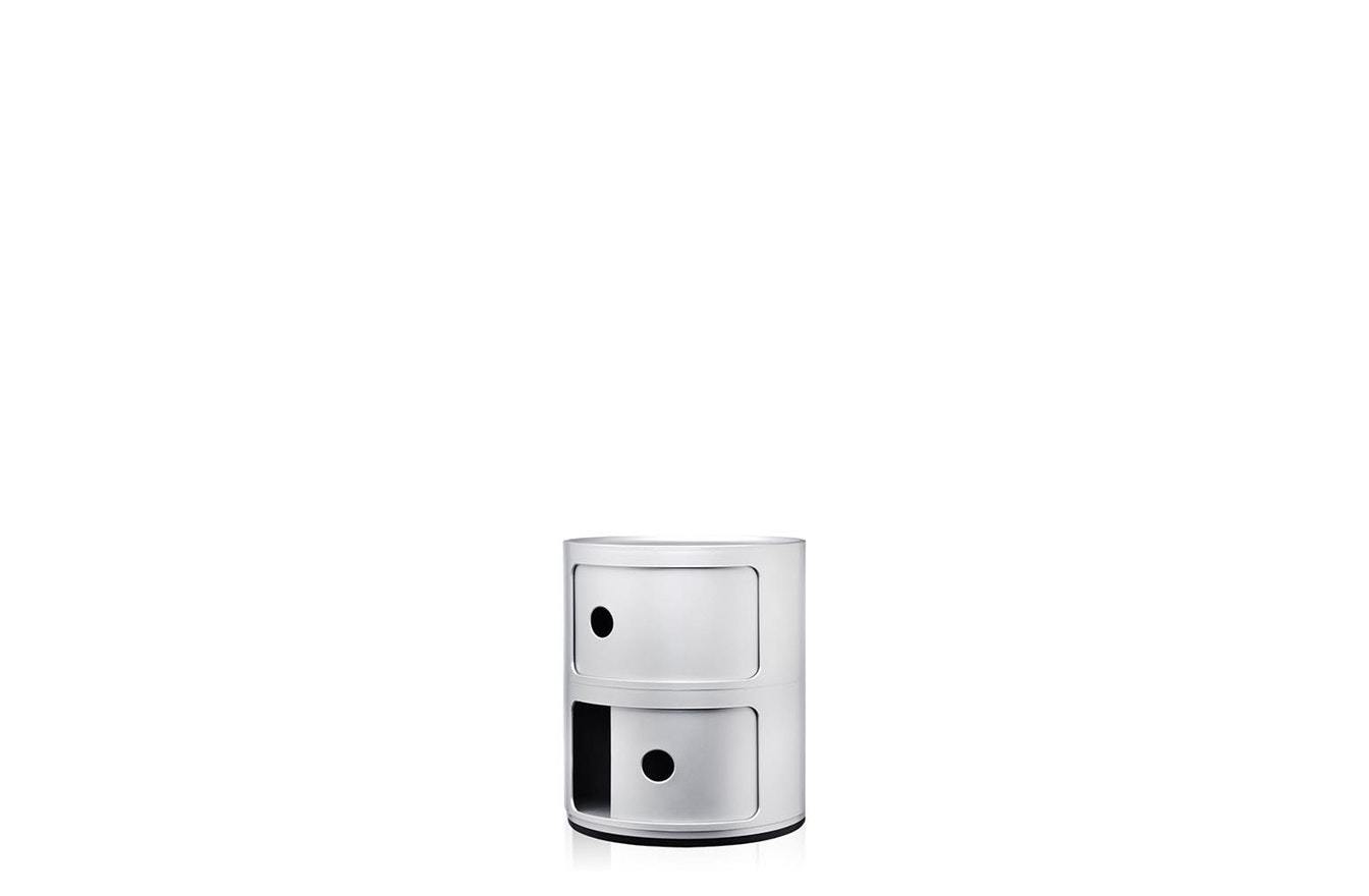 Componibili Recycled 2 Round Storage Unit - Silver-Kartell-Space Furniture SG
