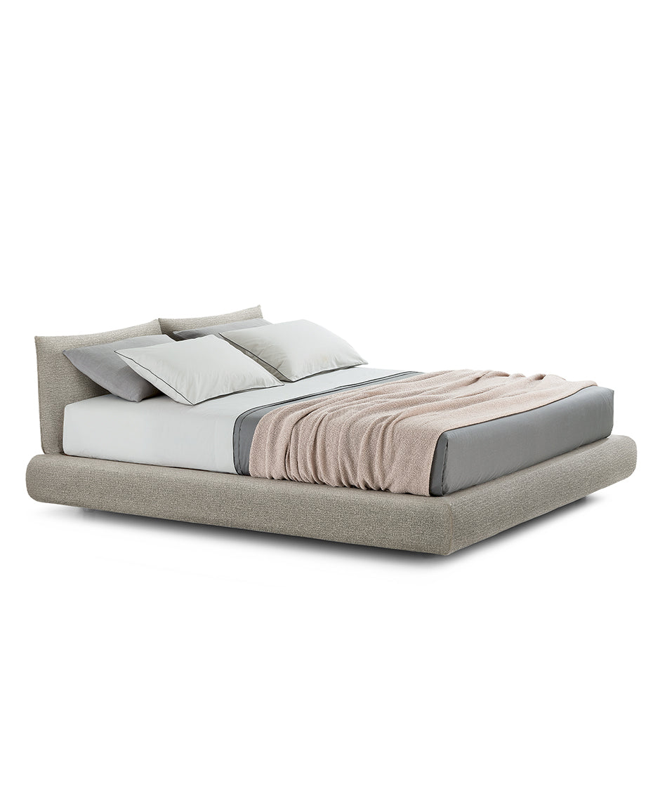 1x LMDR5TR + 1x TEDR5 / Bed with Tip Up Storage for 1800x2000mm Mattress (Sold Separately) / ANTEA 06 Platino Cat D Fabric Headboard and Bed Frame + Bigger Piston