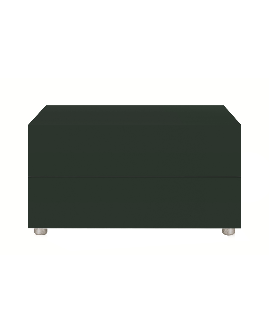 CDDR1 / Bedside Table with 2 Drawers / Mat Lacquered Bronzo LO23