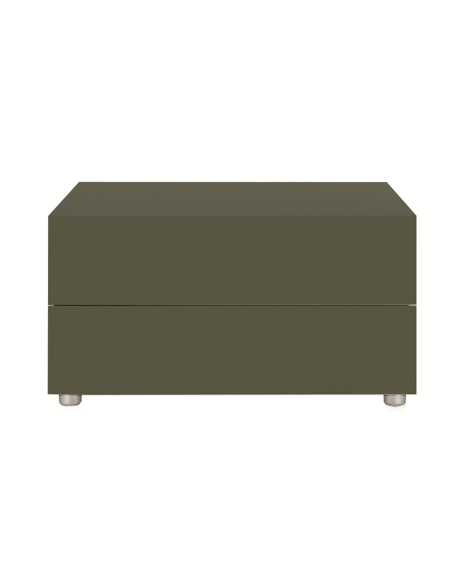 CDDR1 / Bedside Table with 2 Drawers / Mat Lacquered Ottone LO24