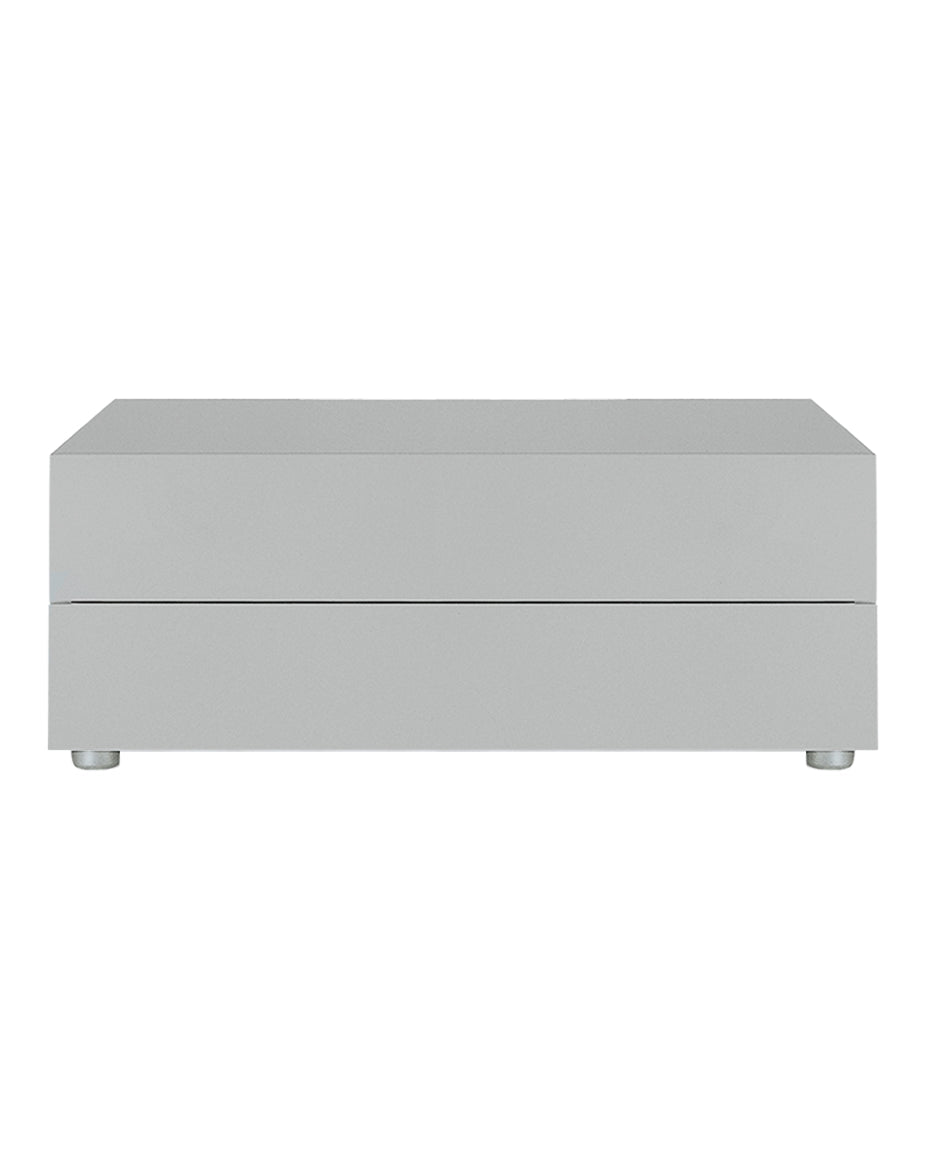 CDDR2 / Bedside Table with 2 Drawers / Mat Lacquered Ghiaccio LO60