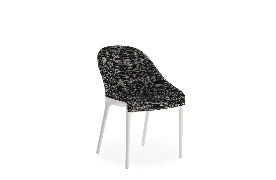 White / MELANGE Black Fabric