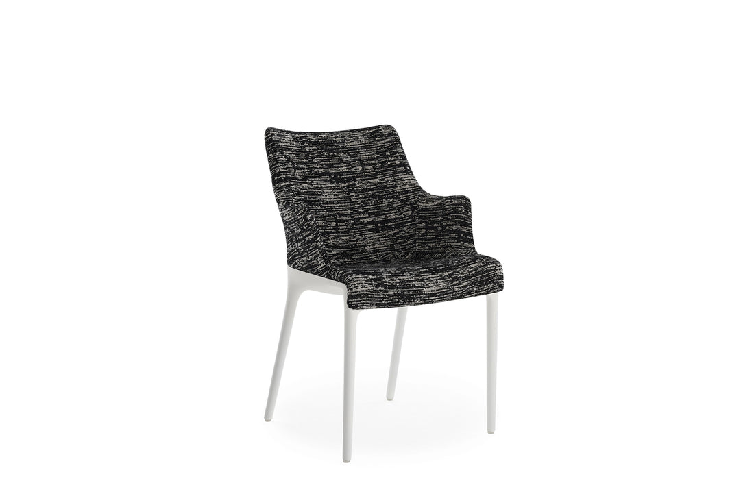 White / MELANGE Black Fabric