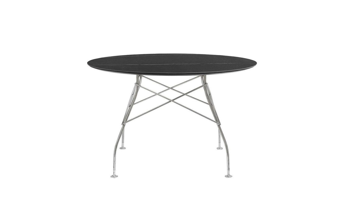 Chrome / Black Stoneware with Marble Finish