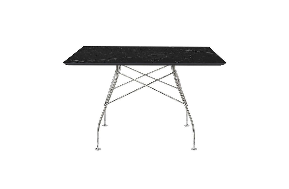 Chrome / Black Stoneware with Marble Finish