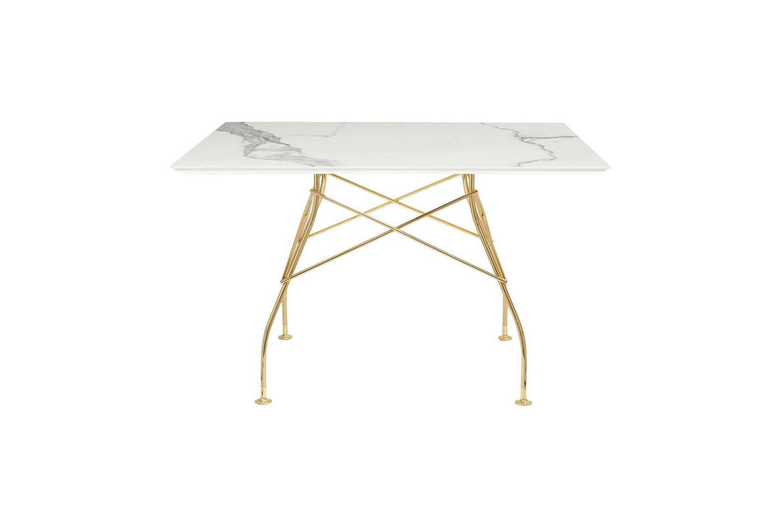 Gold / White Stoneware with Marble Finish