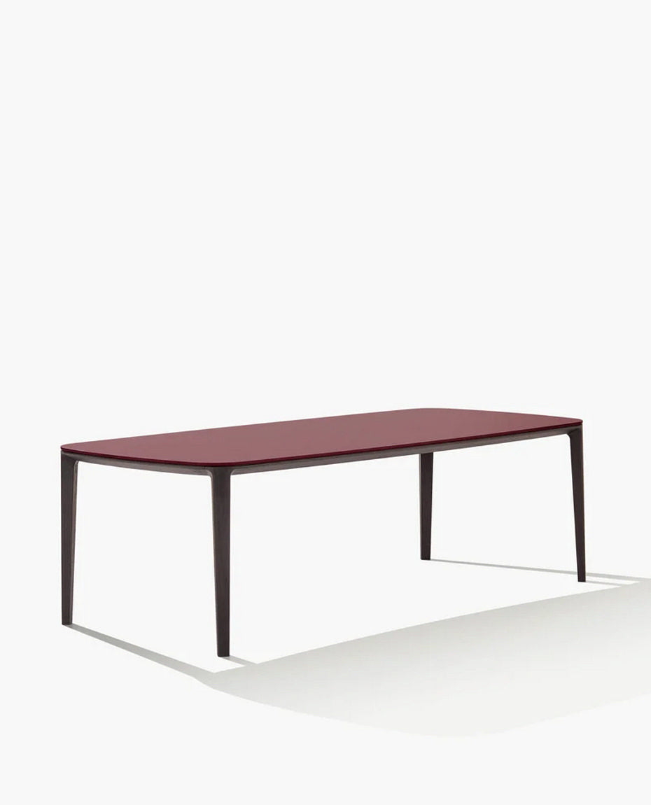 THY240V / Table Wood 2 / Black Elm Structure + Glossy Glass Bordeaux 2259 Top