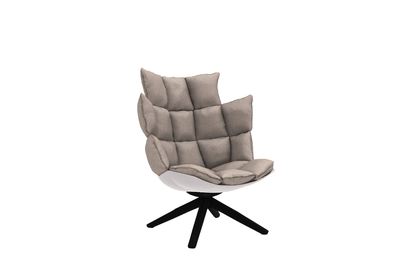 Husk Swivel Armchair with Snug Sides and Headrest-B&B Italia-Space Furniture SG
