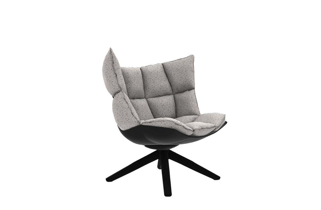 SAMBUCO White Fabric / Black Shell / Black Painted Hard Polyurethane