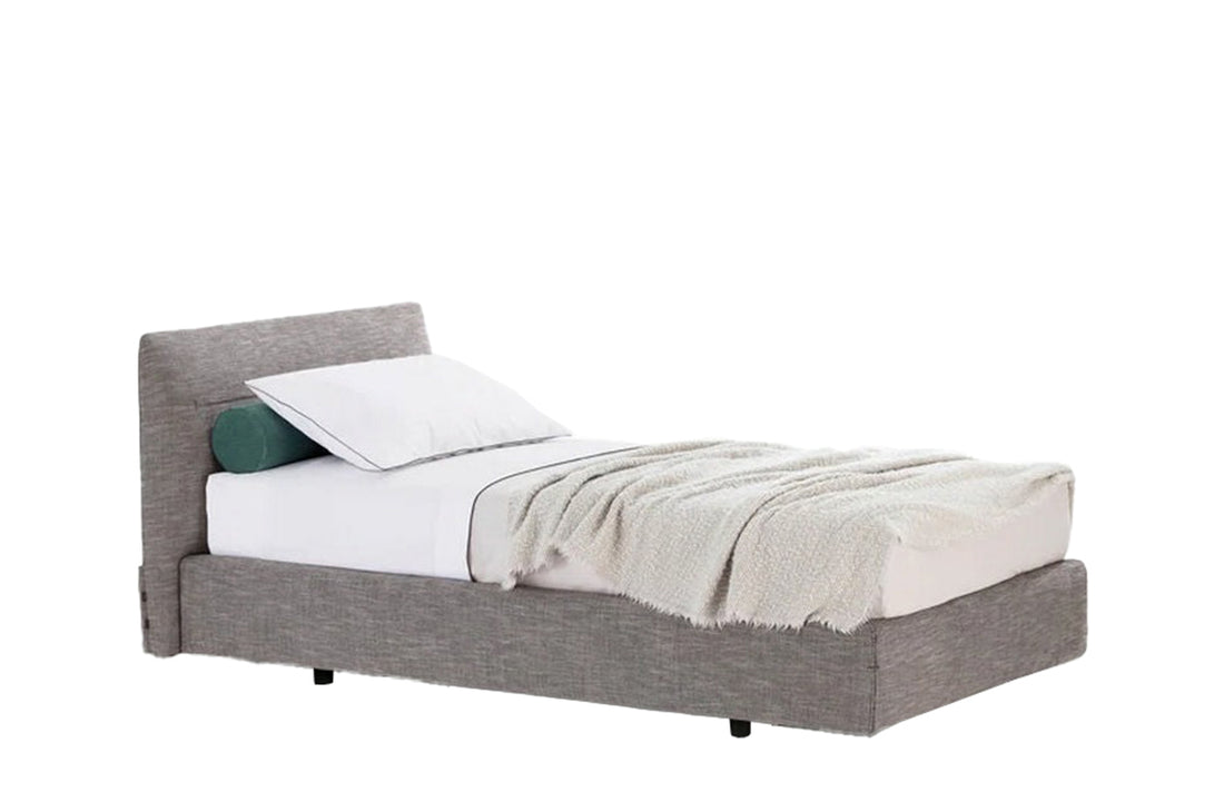 1x LSJQ + 1x TEJQS / Single Bed for 1000x2000mm Mattress (Sold Separately) / RABAT 412 Cemento Cat D with Colour Acciaio Piping