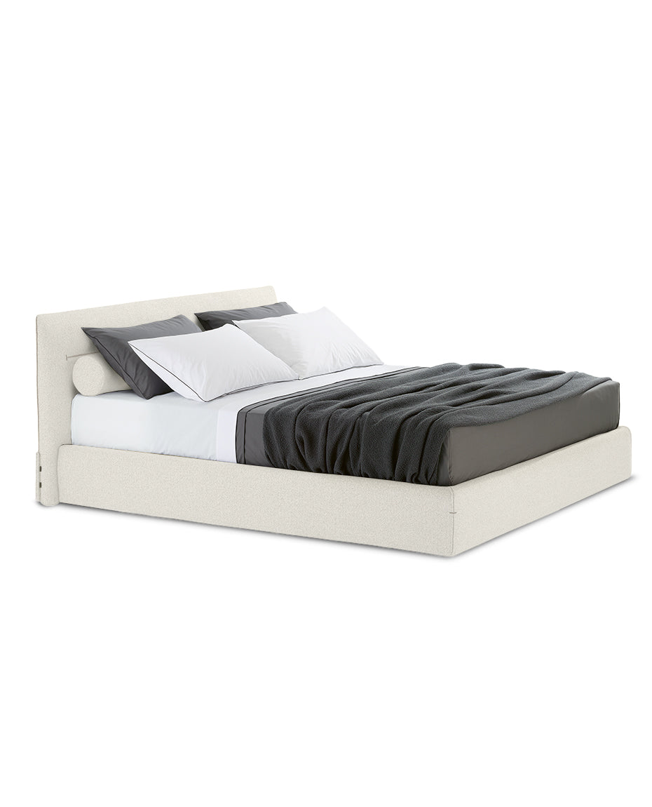 1x LMJQ + 1x TEJQ / Bed for 1600x2000mm Mattress (Sold Separately) / LIMA 25 Sabbia Cat C Fabric with Colour Sahara Piping