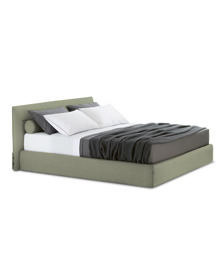 1x LMJQ5R + 1x TEJQ5 / Bed with Tip Up Storage for 1800x2000mm Mattress (Sold Separately) / LIMA 67 Pernice Cat C Fabric with Colour Nero Piping