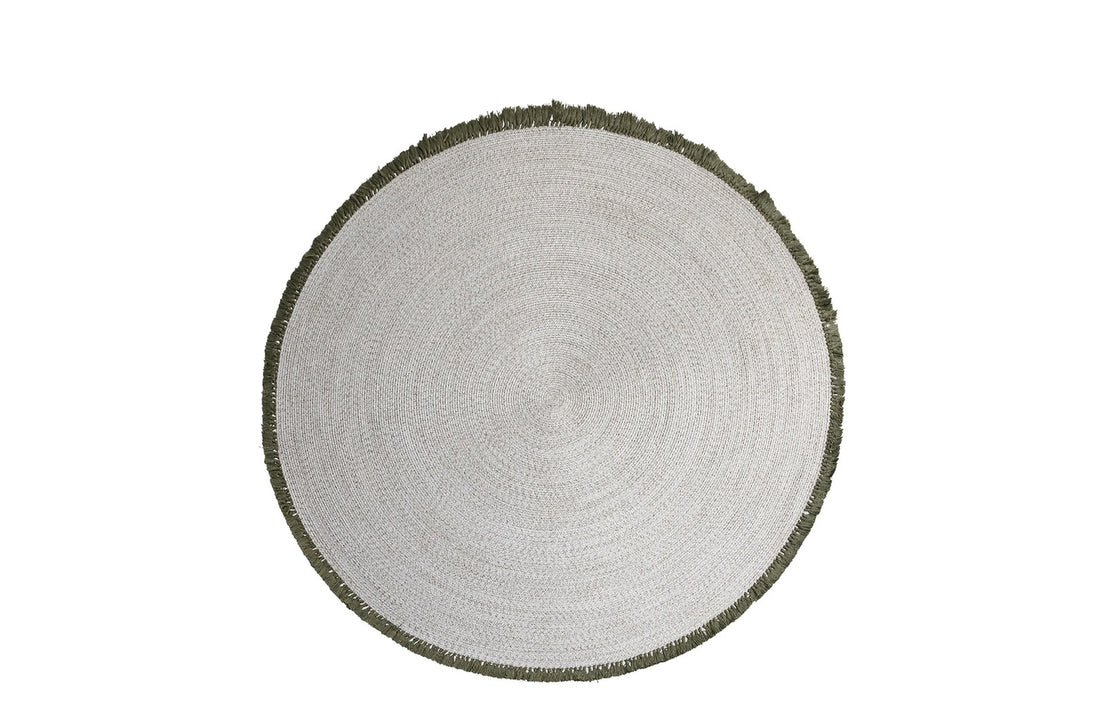 Grey with Green Fringe