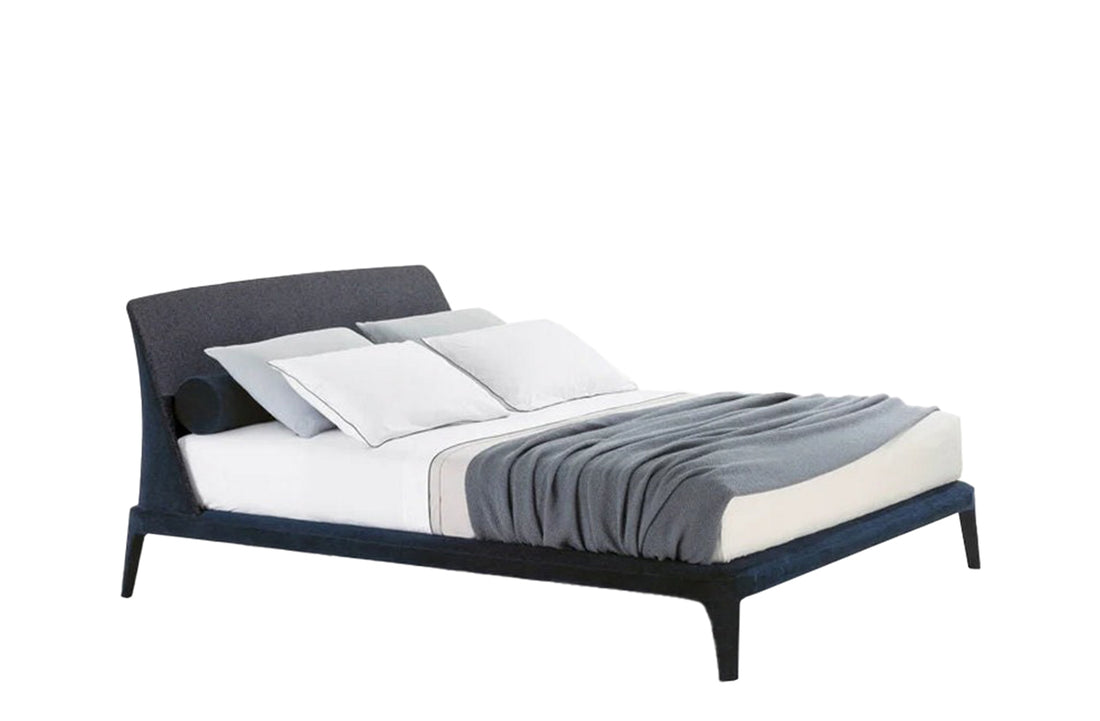 1x LMKEN + 1x TEKEN / Bed for 1600x2000mm Mattress (Sold Separately) / NAXOS 27 Prussia Cat E Fabric External and KITAMI 11 Oceano Cat E Fabric Inner Headboard + NAXOS 27 Prussia Cat E Fabric Cover Bed Frame
