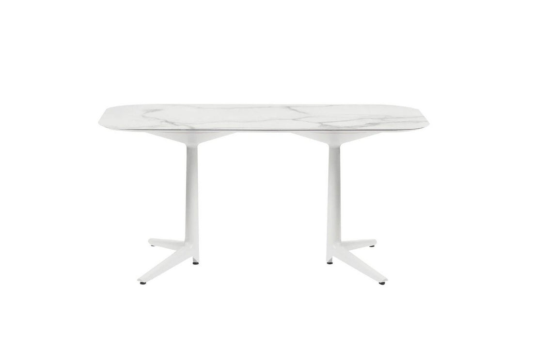 White Stoneware with Marble Finish/White
