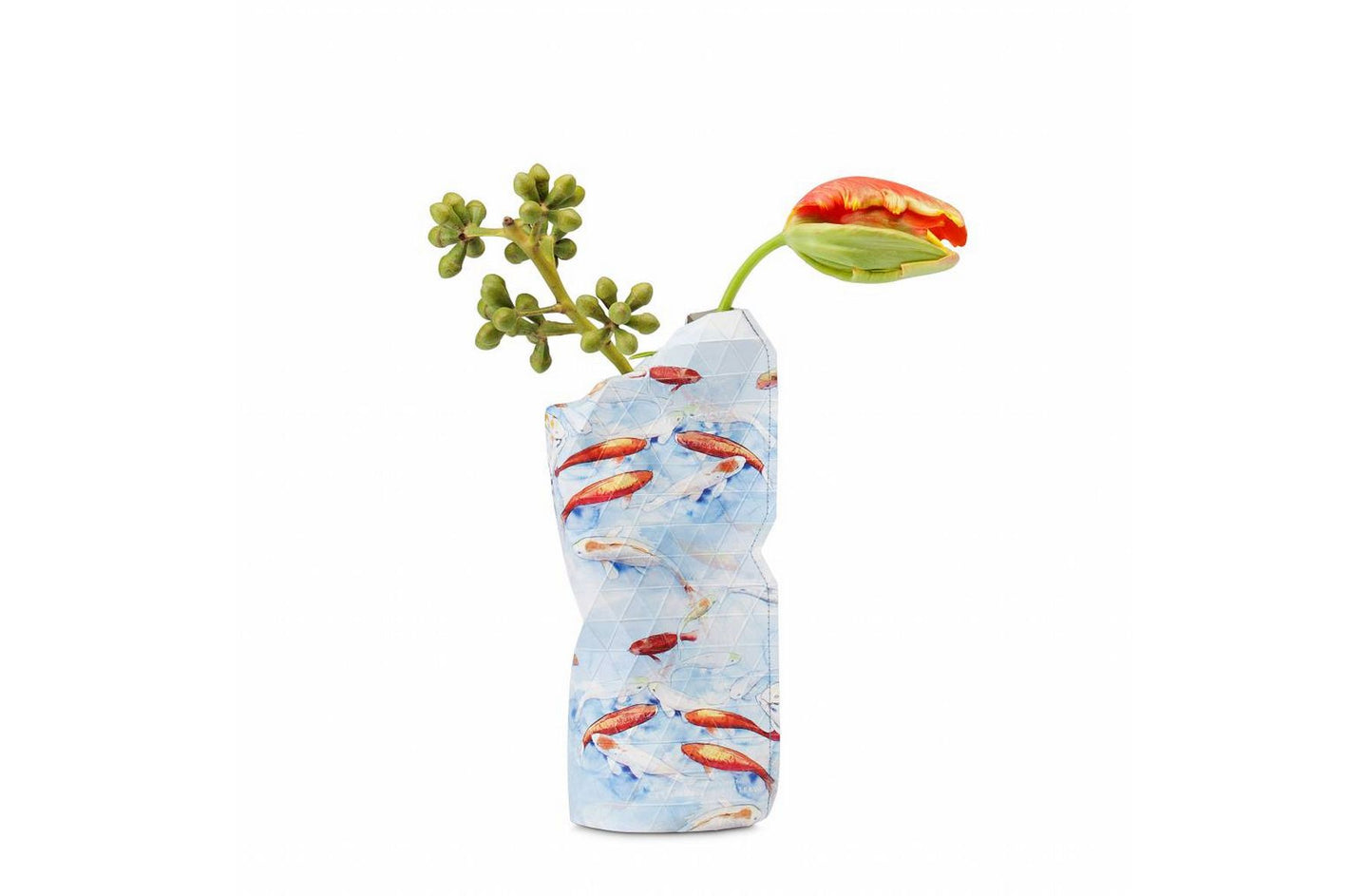 Paper Vase Cover Small - Blue Fish-Pepe Heykoop-Space Furniture SG
