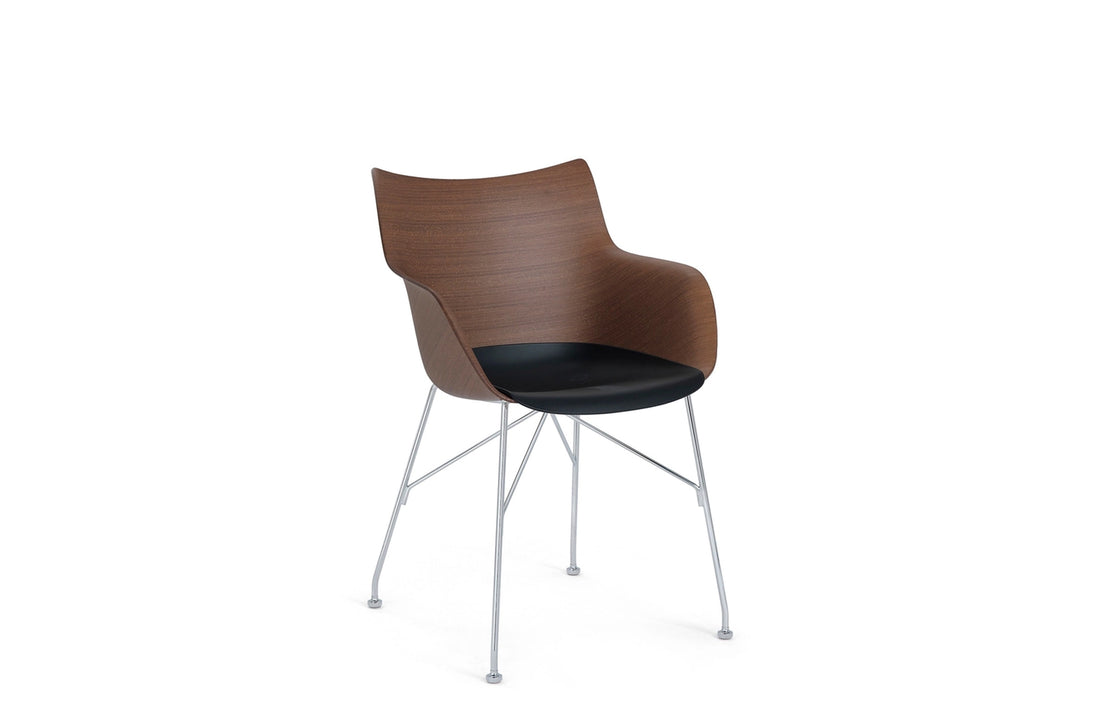 High / Basic Veneer Dark Wood/Black/Chrome