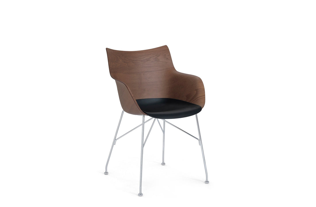 High / Slatted Ash Dark Wood/Black/Chrome