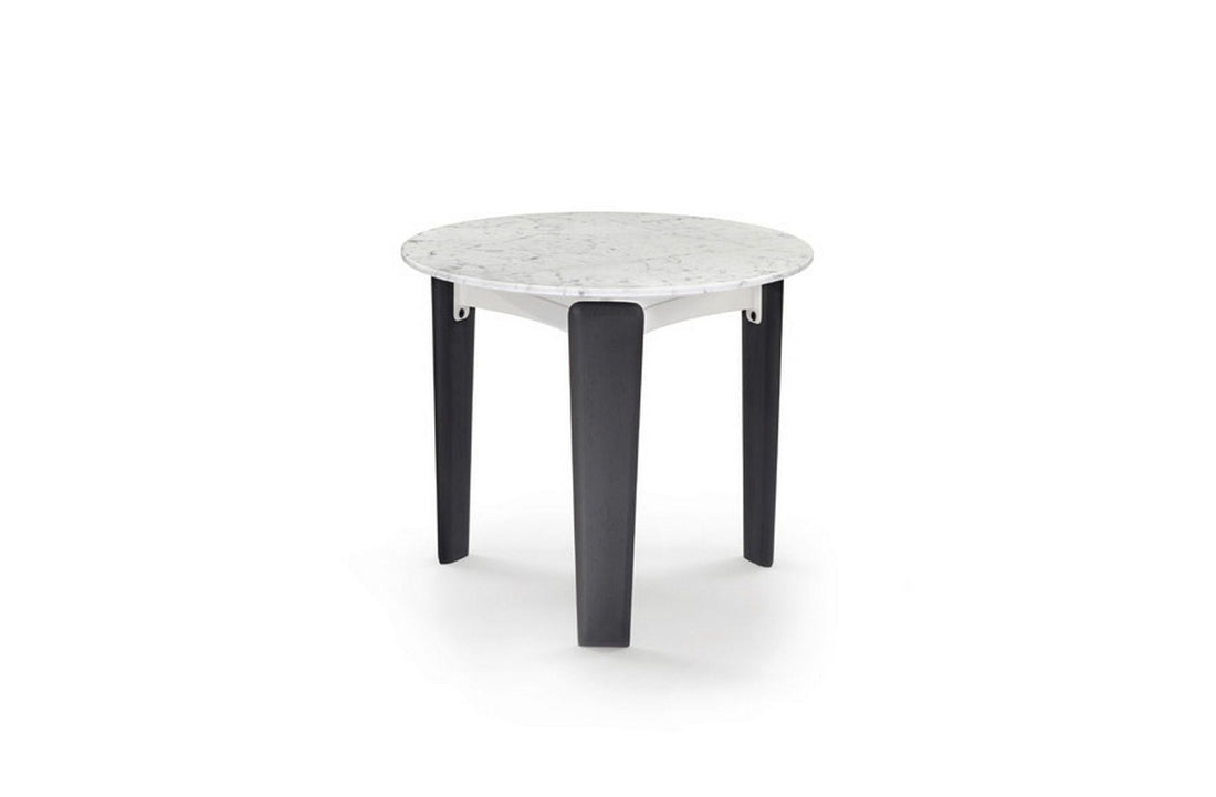 White Carrara Marble / White Lacquered Metal / Black Stained Ash